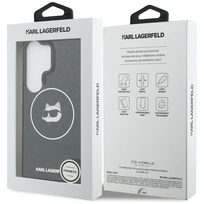MagSafe cover til Samsung Galaxy S26 Ultra S948, Karl Lagerfeld, IML Choupette Head on KL Repeated Logo, Sort