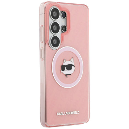 MagSafe cover til Samsung Galaxy S26 Ultra S948, Karl Lagerfeld, IML Choupette Head on KL Repeated Logo, Pink