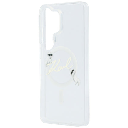 MagSafe cover til Samsung Galaxy S26 Ultra S948, Karl Lagerfeld, IML Choupette Karl Script Logo, Hvid.
