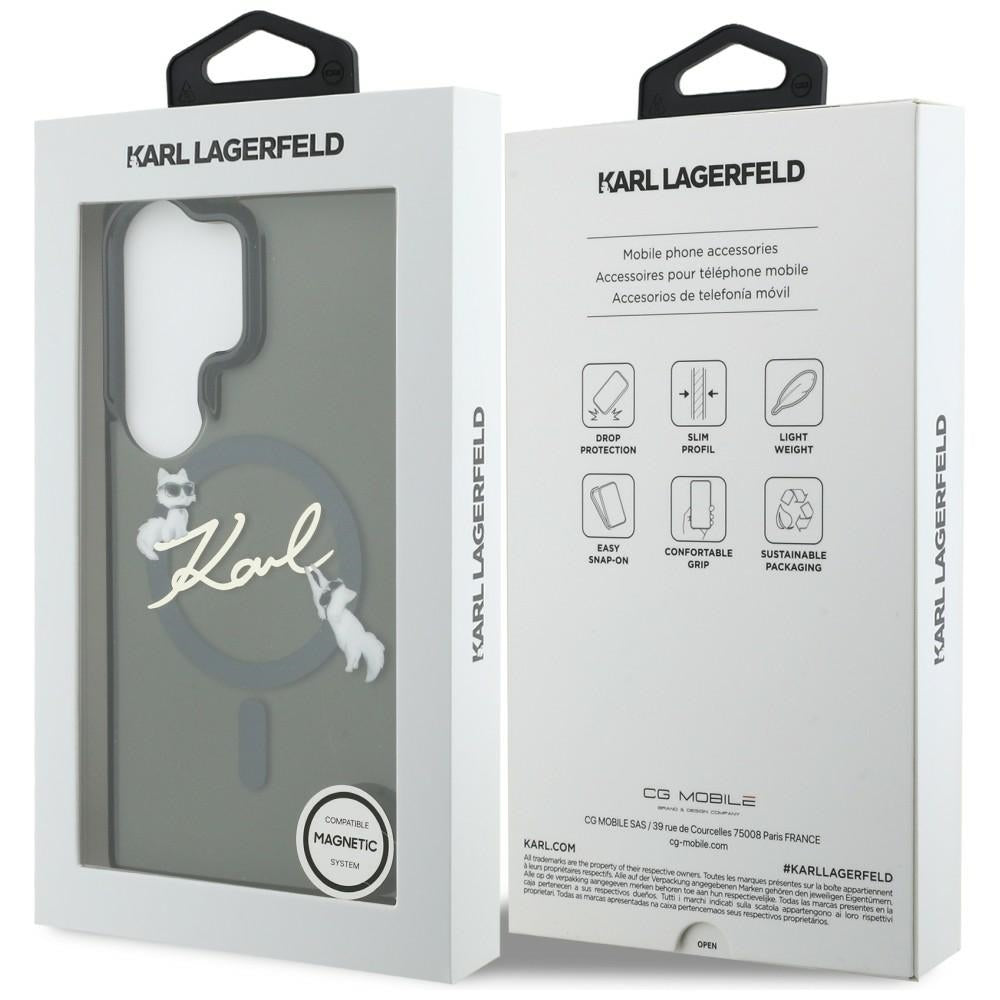 MagSafe cover til Samsung Galaxy S26 Ultra S948, Karl Lagerfeld, IML Choupette Karl Script Logo, Sort