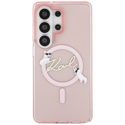MagSafe Case for Samsung Galaxy S26 Ultra S948, Karl Lagerfeld, IML Choupette Karl Script Logo, Pink