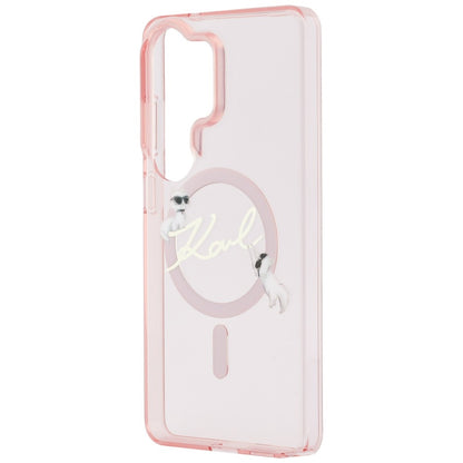 MagSafe Case for Samsung Galaxy S26 Ultra S948, Karl Lagerfeld, IML Choupette Karl Script Logo, Pink