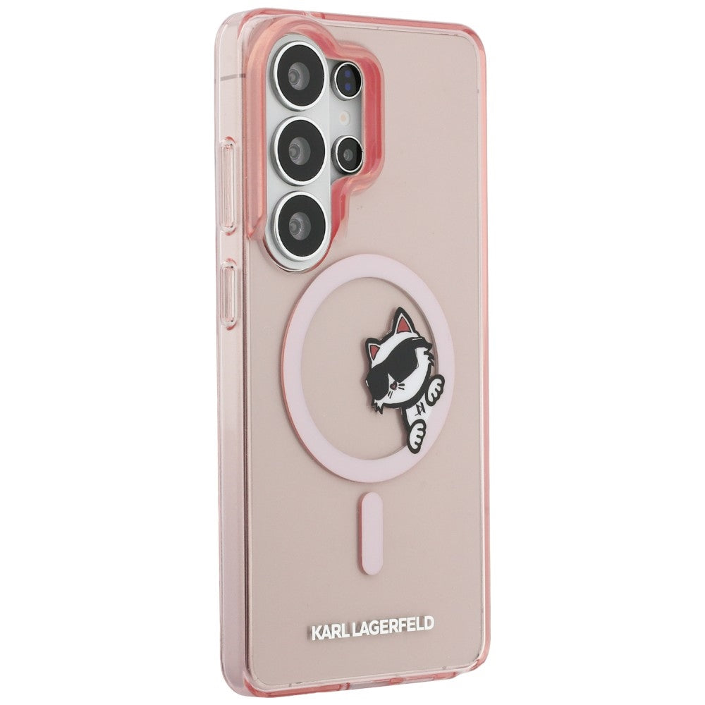 MagSafe cover til Samsung Galaxy S26 Ultra S948, Karl Lagerfeld, IML Choupette Peekaboo Logo, Pink