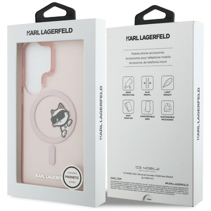 MagSafe cover til Samsung Galaxy S26 Ultra S948, Karl Lagerfeld, IML Choupette Peekaboo Logo, Pink