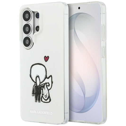 MagSafe-etui til Samsung Galaxy S26 Ultra S948, Karl Lagerfeld, IML Karl & Choupette Back Logo, Hvid