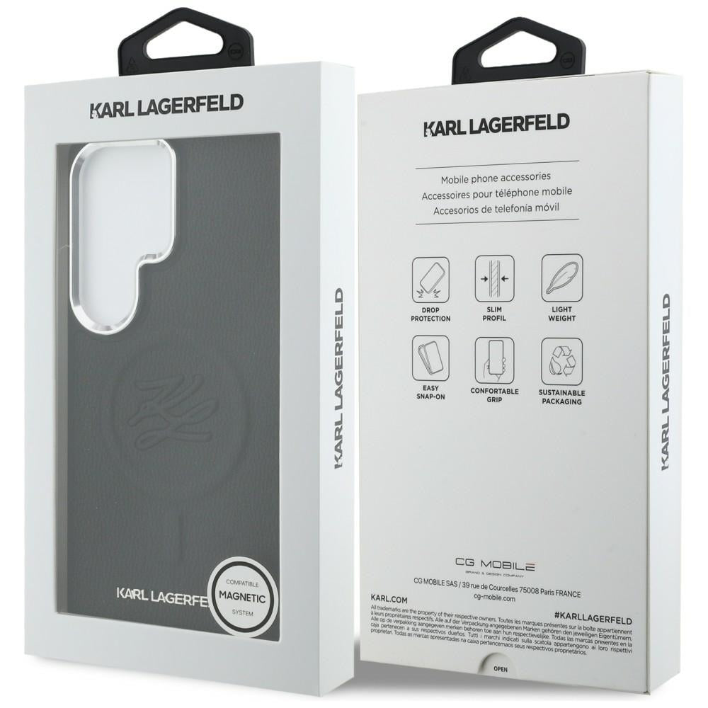 MagSafe cover til Samsung Galaxy S26 Ultra S948, Karl Lagerfeld, Initial Logo Debossed, Sort
