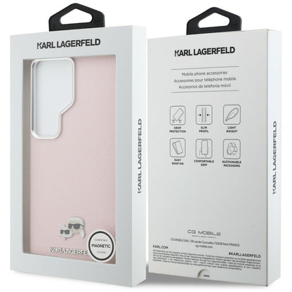 MagSafe cover til Samsung Galaxy S26 Ultra S948, Karl Lagerfeld, Karl & Choupette Head's Pin, Pink