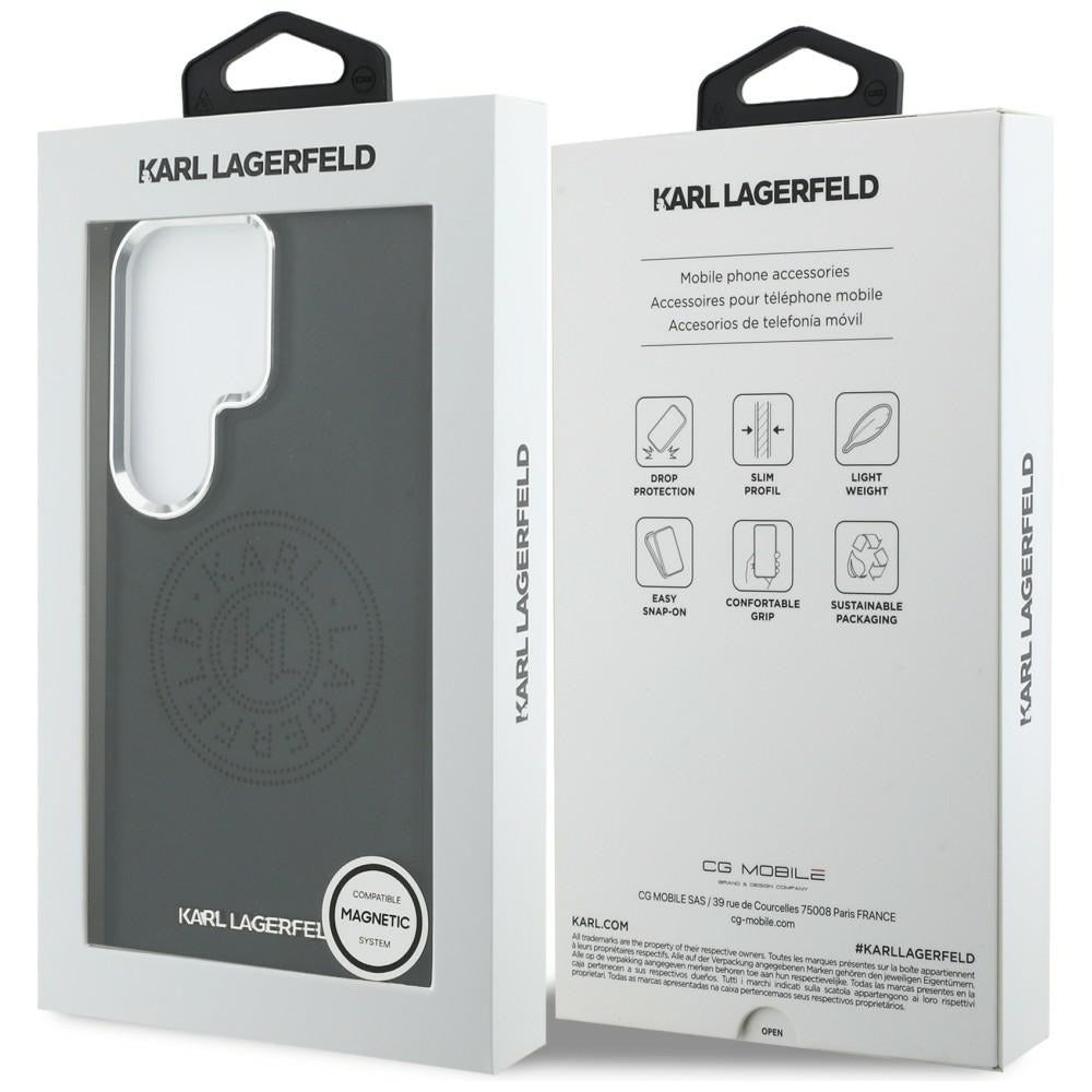 MagSafe Case for Samsung Galaxy S26 Ultra S948, Karl Lagerfeld, Karl Round Point Logo, Black