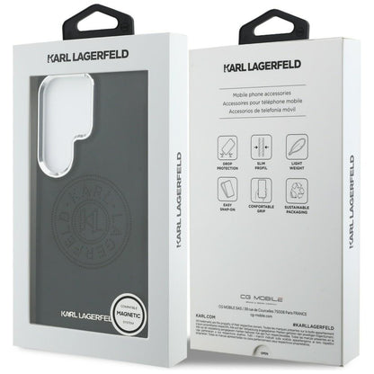 MagSafe Case for Samsung Galaxy S26 Ultra S948, Karl Lagerfeld, Karl Round Point Logo, Black
