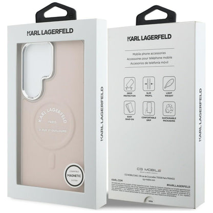 MagSafe Case for Samsung Galaxy S26 Ultra S948, Karl Lagerfeld, Karl RSG Logo, Pink