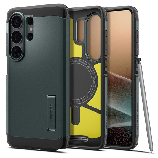 MagSafe cover til Samsung Galaxy S26 Ultra S948, Spigen, Tough Armor, Grøn ACS10686