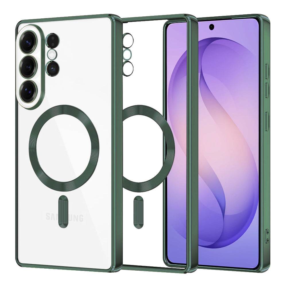 MagSafe Case for Samsung Galaxy S26 Ultra S948, Techsuit, Luxury Crystal, Dark Green