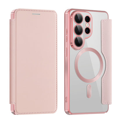 MagSafe Case for Samsung Galaxy S26 Ultra, Techsuit, SmartMag Book, Pink