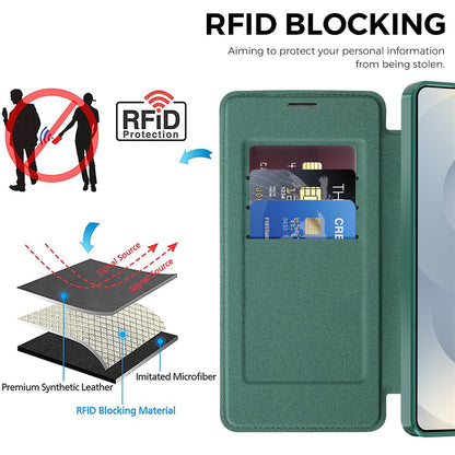 MagSafe Case for Samsung Galaxy S26 Ultra, Techsuit, SmartMag Book, Green