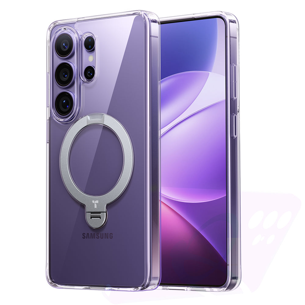 MagSafe cover til Samsung Galaxy S26 Ultra, Torras, Ostand Spin, Gennemsigtig