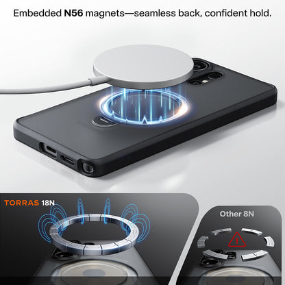 MagSafe cover til Samsung Galaxy S26 Ultra, Torras, Ostand Spin, Gennemsigtig