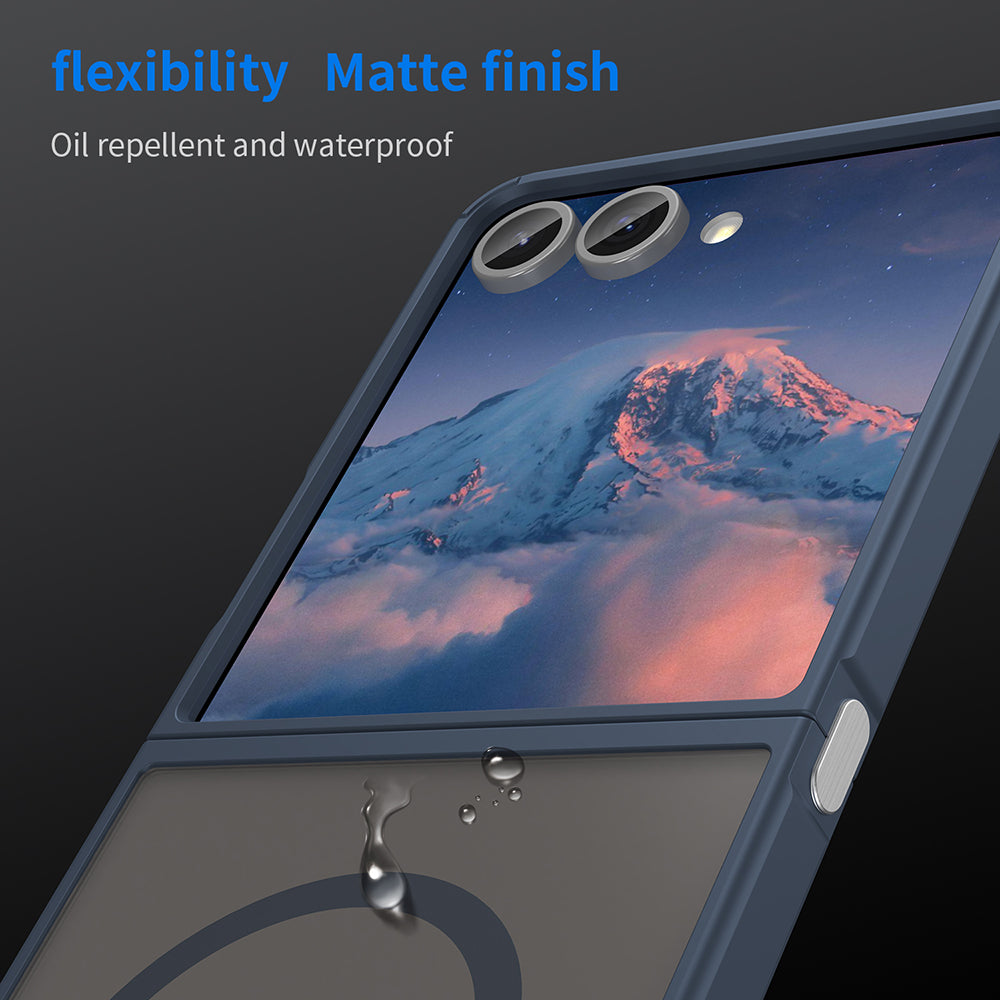 MagSafe Case for Samsung Galaxy Z Flip7 F766, Techsuit, HaloFrost II, Navy Blue
