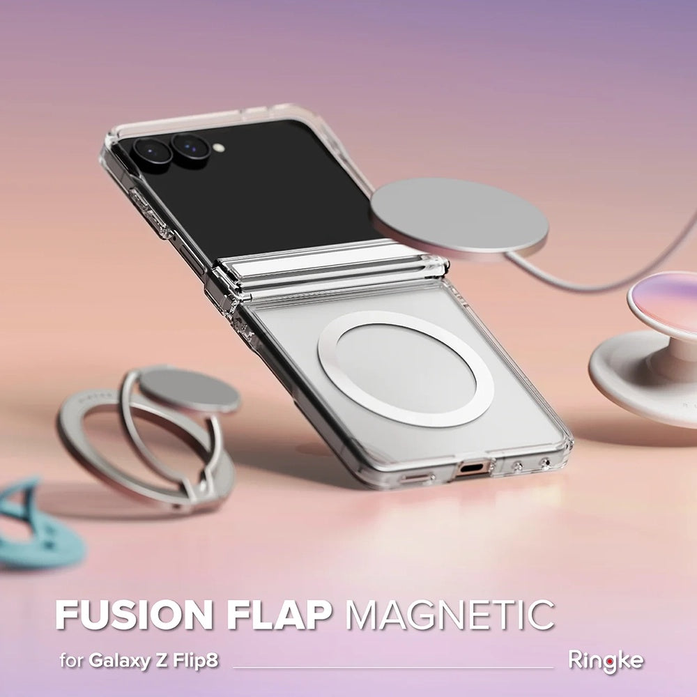 MagSafe-etui til Samsung Galaxy Z Flip8 F776, Ringke, Fusion Flap, Transparent