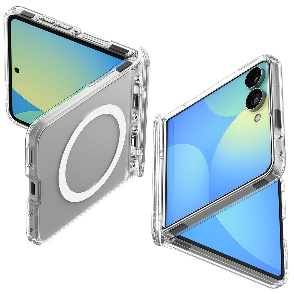MagSafe-etui til Samsung Galaxy Z Flip8 F776, Spigen, Ultra Hybrid Pro, Transparent Hvid ACS11524
