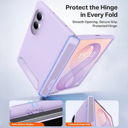 MagSafe-etui til Samsung Galaxy Z Fold8 F971, Torras, Ostand L1 Guardian, Lys lilla