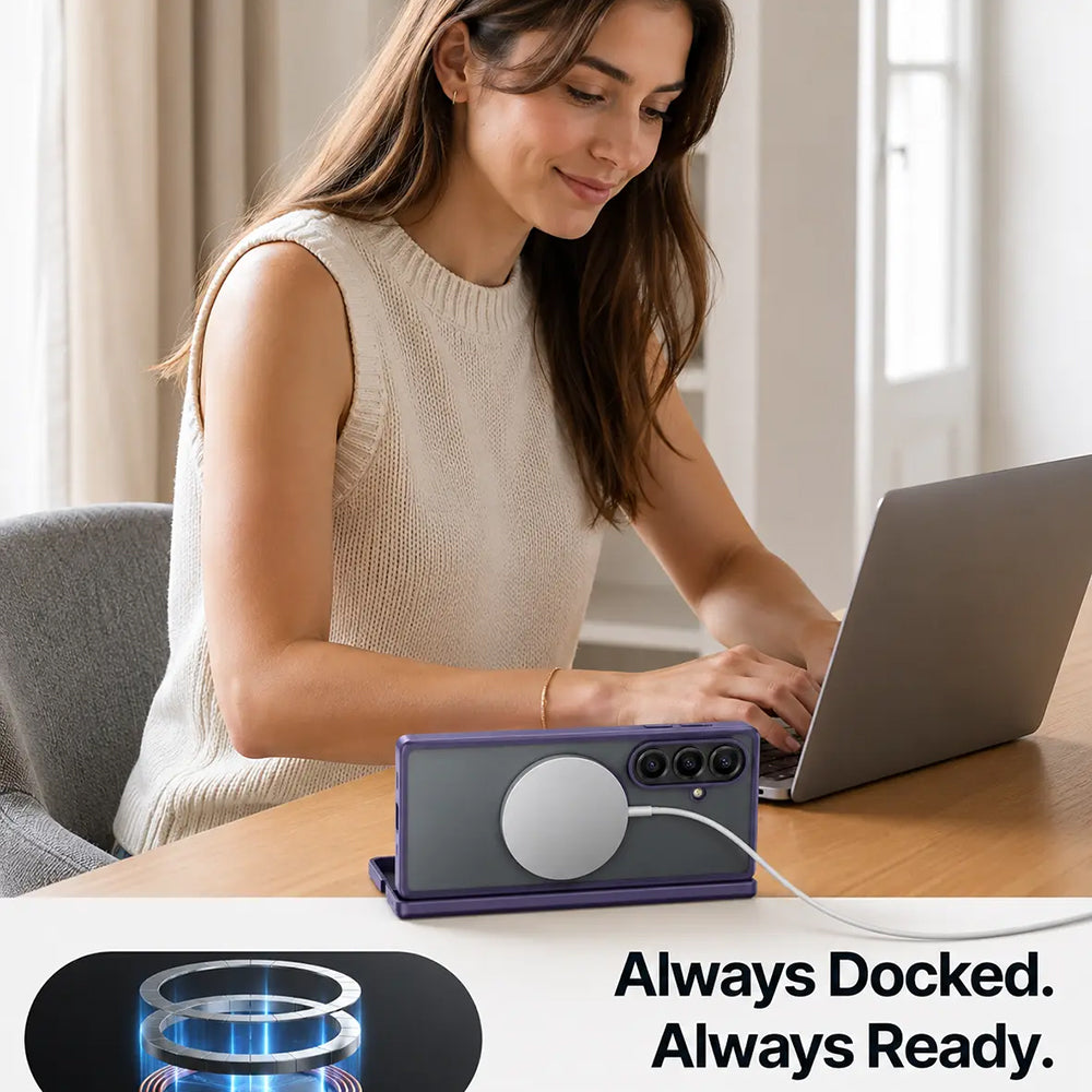 MagSafe-etui til Samsung Galaxy Z Fold8 Ultra F976, Torras, Guardian, Mørkelilla
