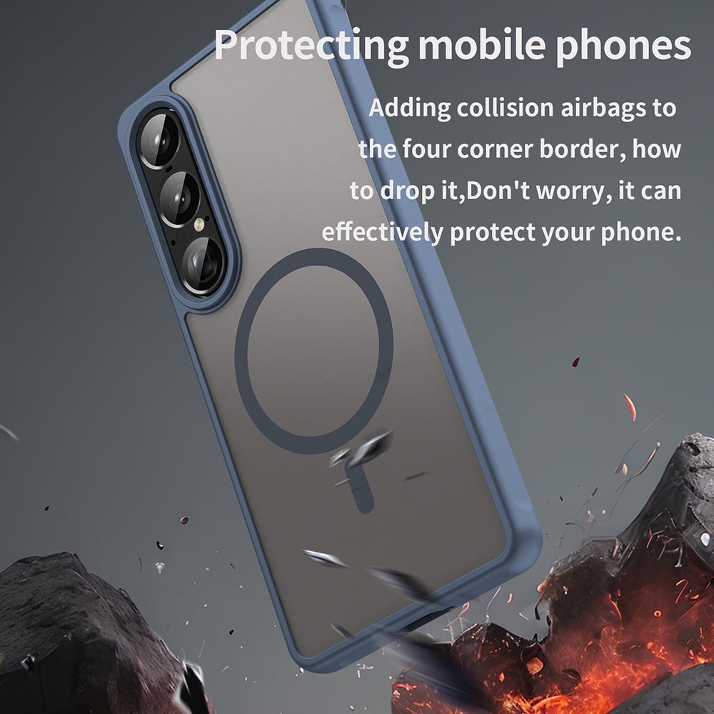 MagSafe-etui til Sony Xperia 1 VII, Techsuit, HaloFrost II, Marineblå