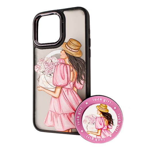 MagSafe-etui til Xiaomi Redmi 10A / 9C, BOTER, MagPopsocket Luck Girl, Multifarvet