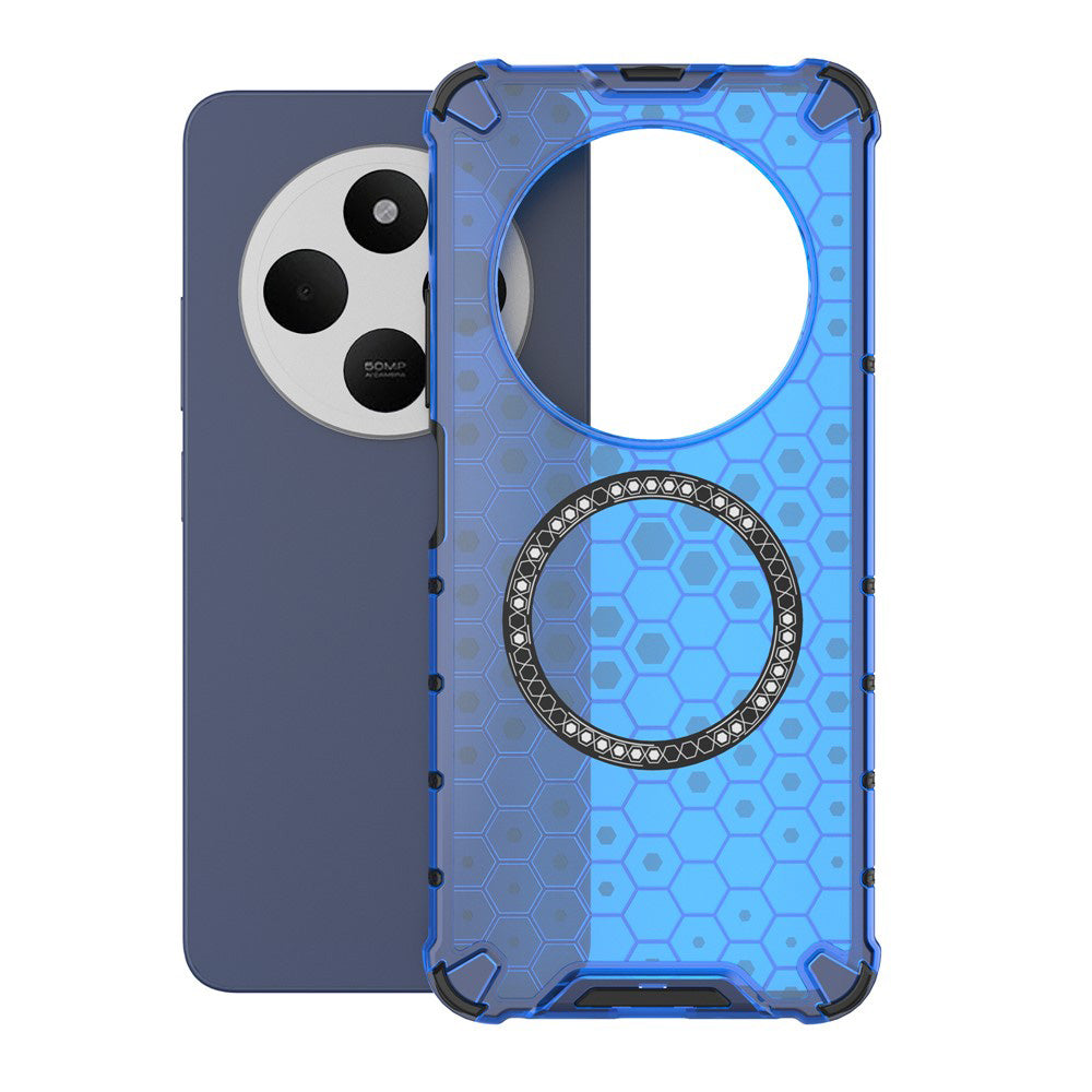 MagSafe-etui til Xiaomi Poco C75 / Redmi 14C, Techsuit, HoneyComb Shield, Blå
