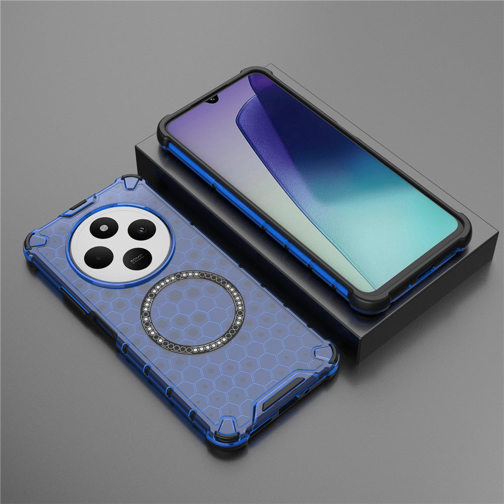 MagSafe-etui til Xiaomi Poco C75 / Redmi 14C, Techsuit, HoneyComb Shield, Blå