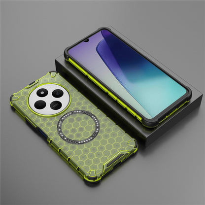 MagSafe-etui til Xiaomi Poco C75 / Redmi 14C, Techsuit, HoneyComb Shield, Grøn