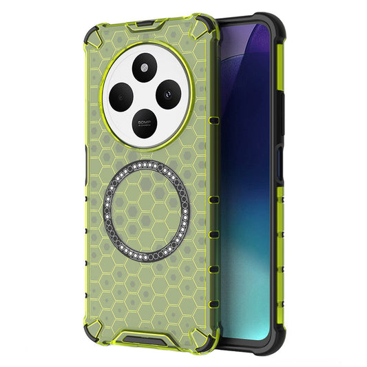 MagSafe-etui til Xiaomi Poco C75 / Redmi 14C, Techsuit, HoneyComb Shield, Grøn
