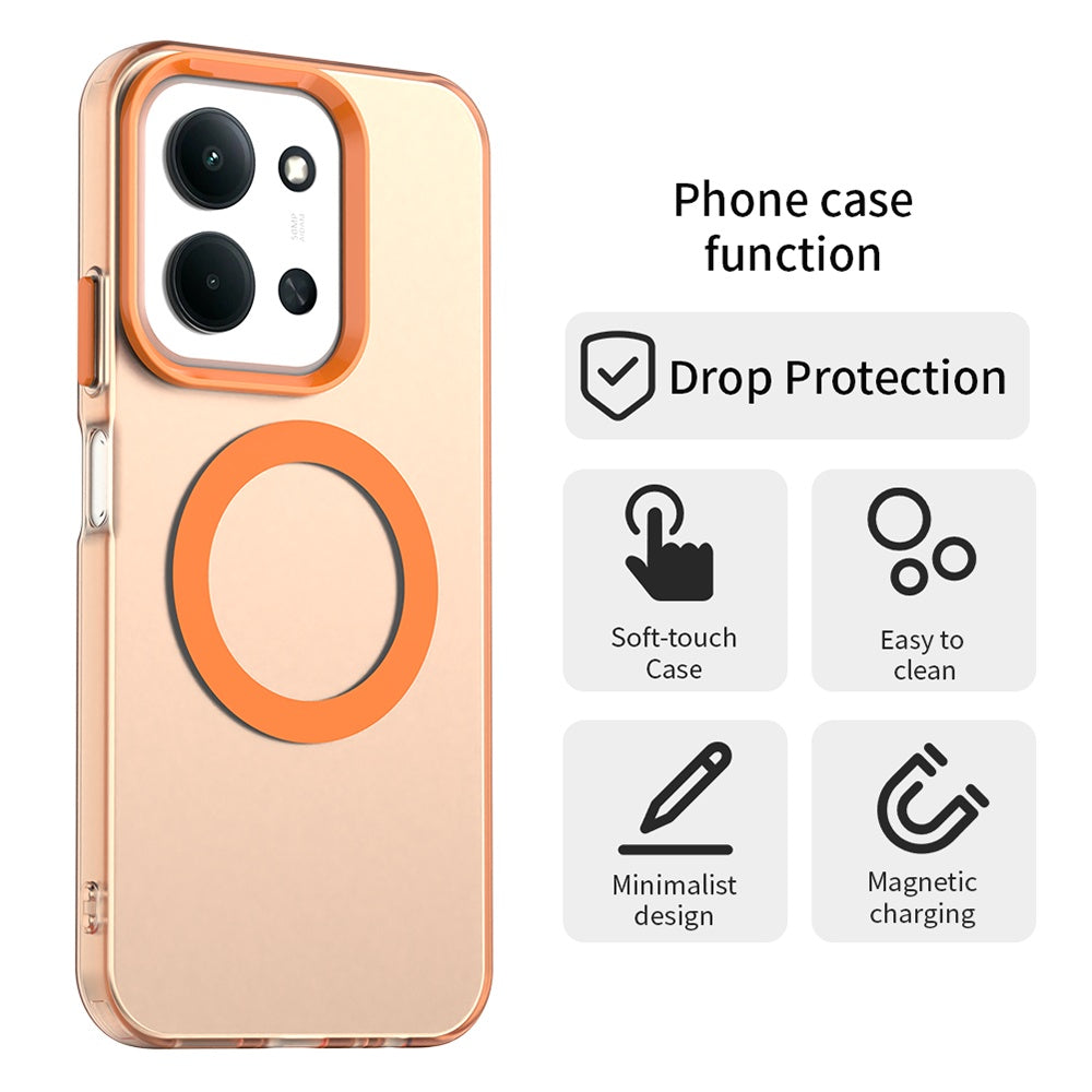 MagSafe-etui til Xiaomi Poco C85 4G / Redmi 15C 5G / 15C 4G, Techsuit, CandyCase, Orange