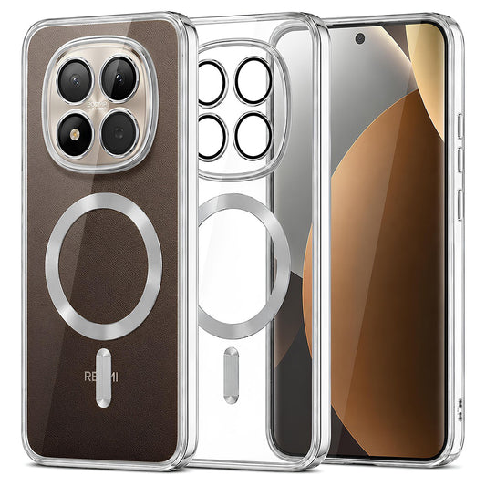 MagSafe-etui til Xiaomi Poco M8 Pro / Redmi Note 15 Pro+ 5G, Techsuit, Luxury Crystal, Sølv