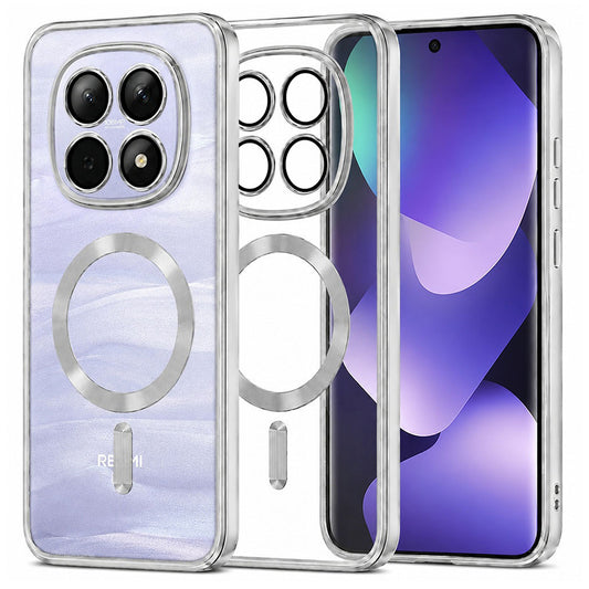 MagSafe-etui til Xiaomi Poco M8 / Redmi Note 15 5G / Note 15 4G, Techsuit, Luxury Crystal, Sølv