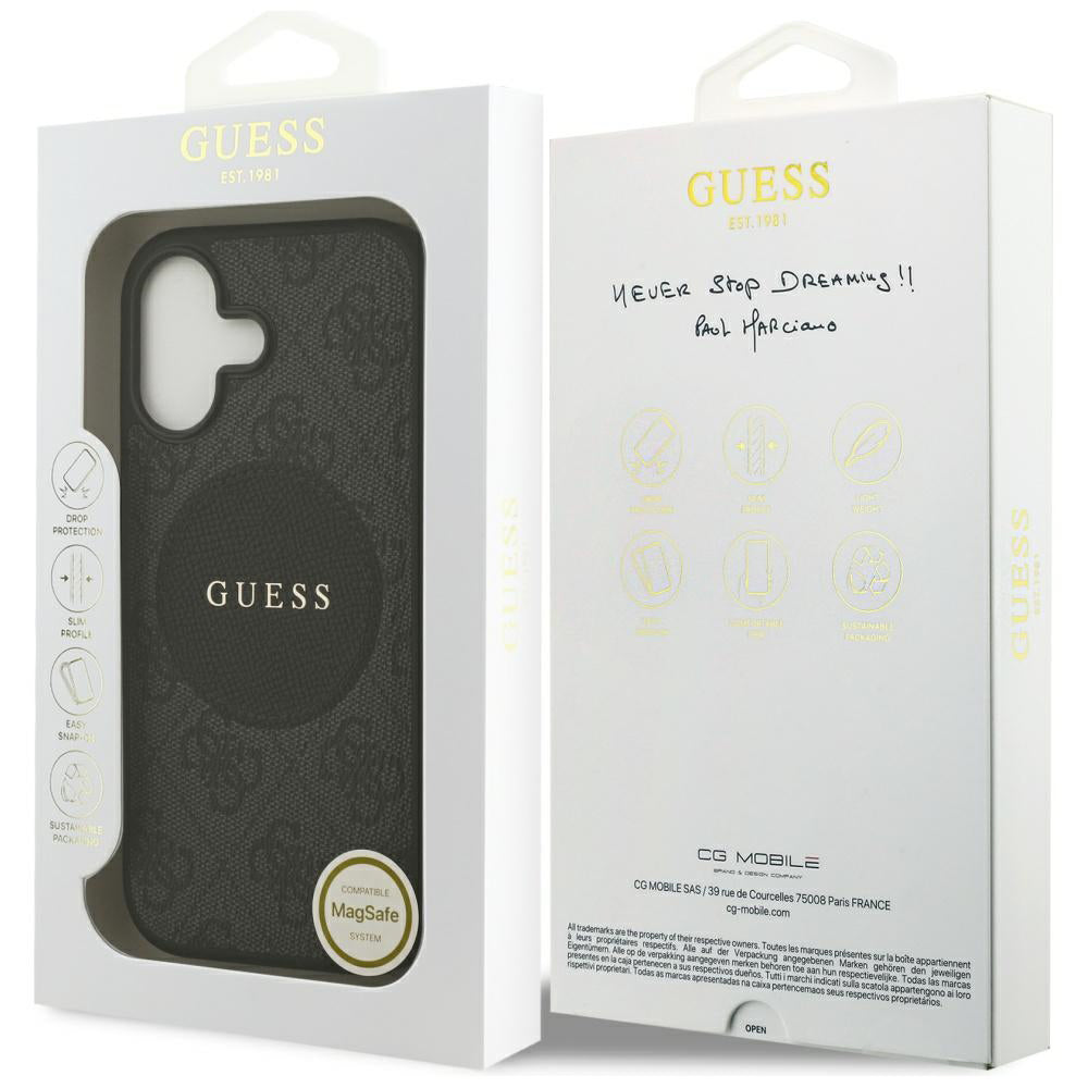 MagSafe cover til Apple iPhone 17, Guess, 4G Circle Classic Logo, Sort