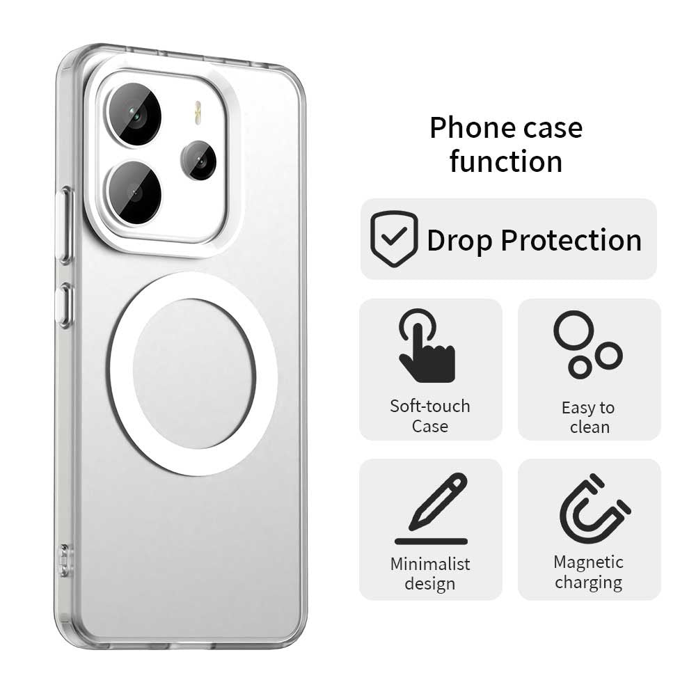 MagSafe-etui til Xiaomi Redmi Note 14 4G (Regional), Techsuit, CandyCase, Hvid