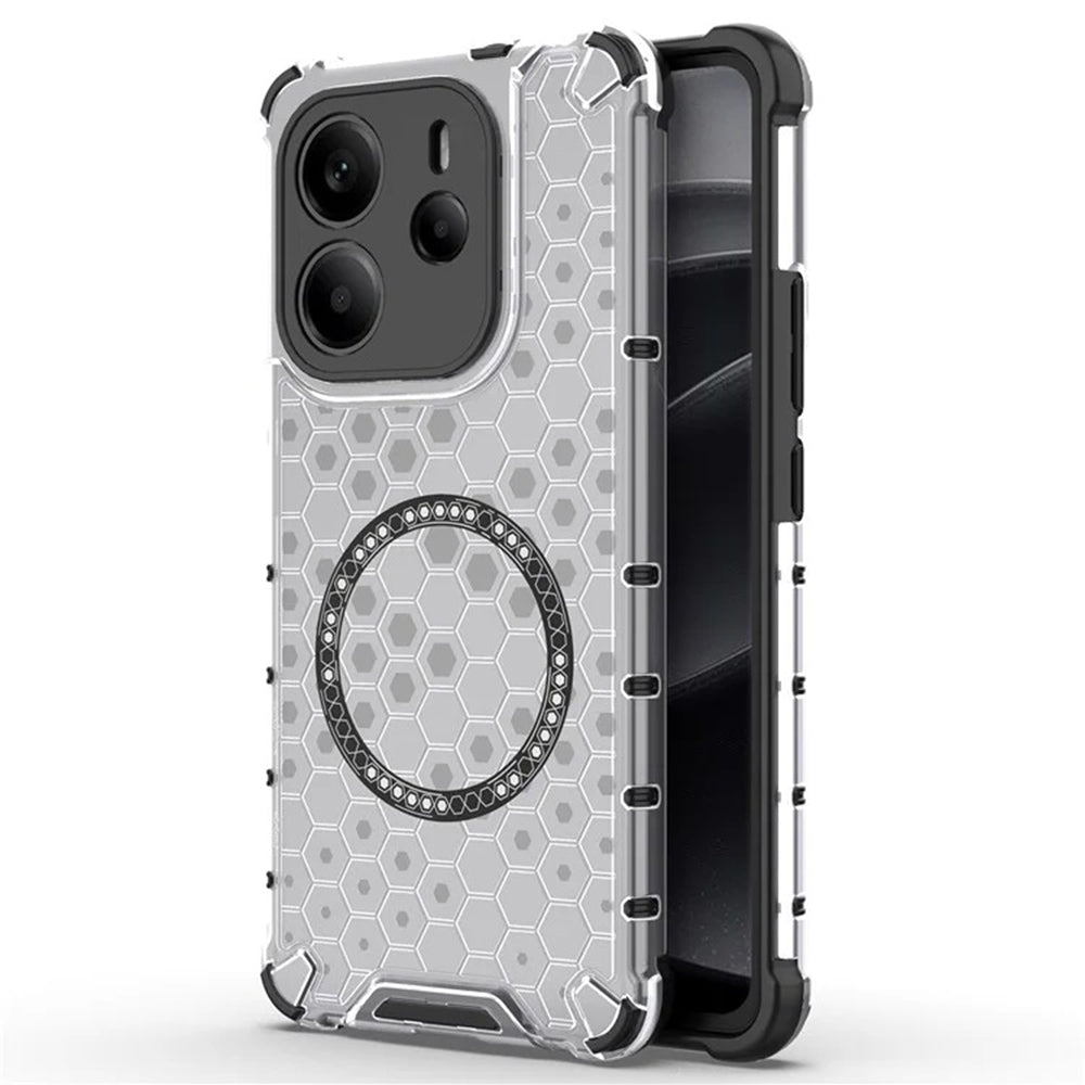 MagSafe-etui til Xiaomi Redmi Note 14 4G (Regional), Techsuit, HoneyComb Shield, Hvid