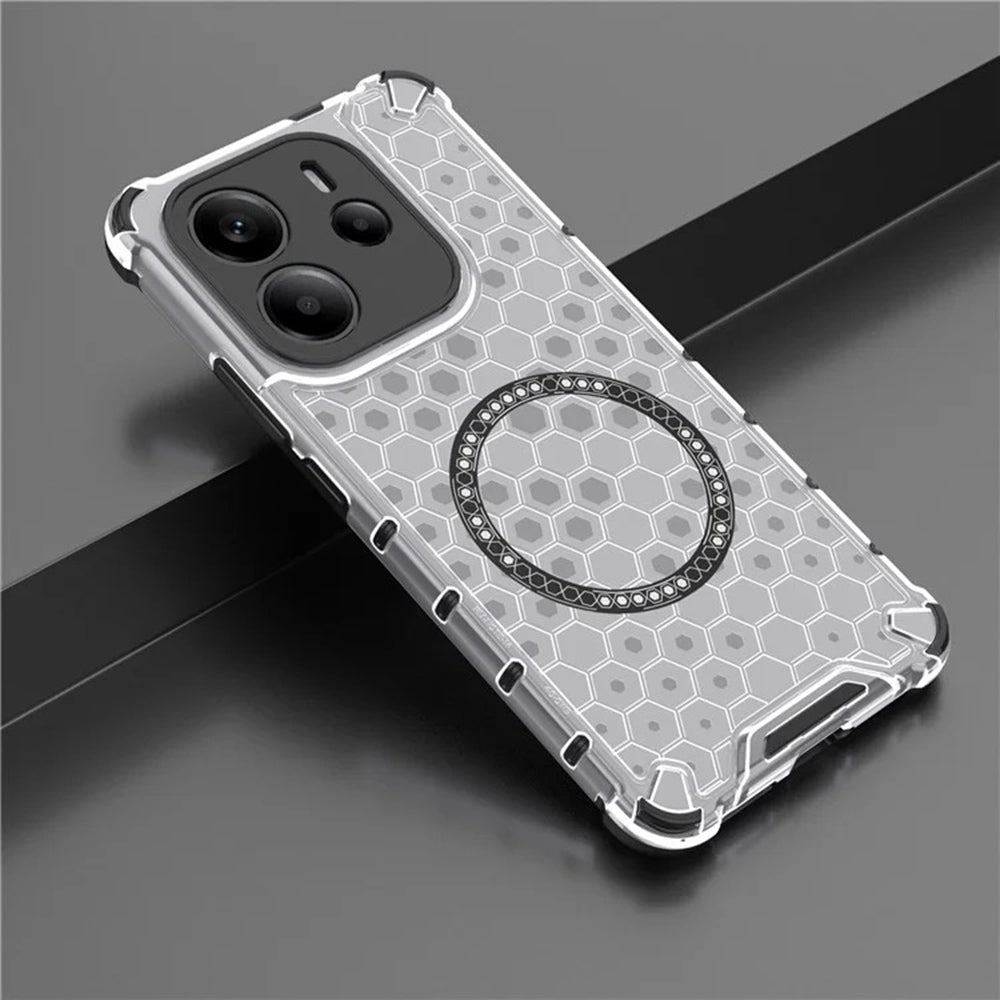 MagSafe-etui til Xiaomi Redmi Note 14 4G (Regional), Techsuit, HoneyComb Shield, Hvid