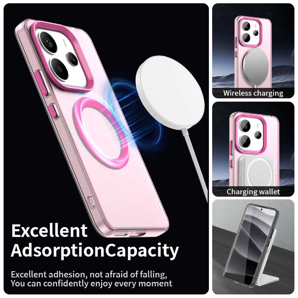 MagSafe-etui til Xiaomi Redmi Note 14 5G, Techsuit, CandyCase, Lyserød
