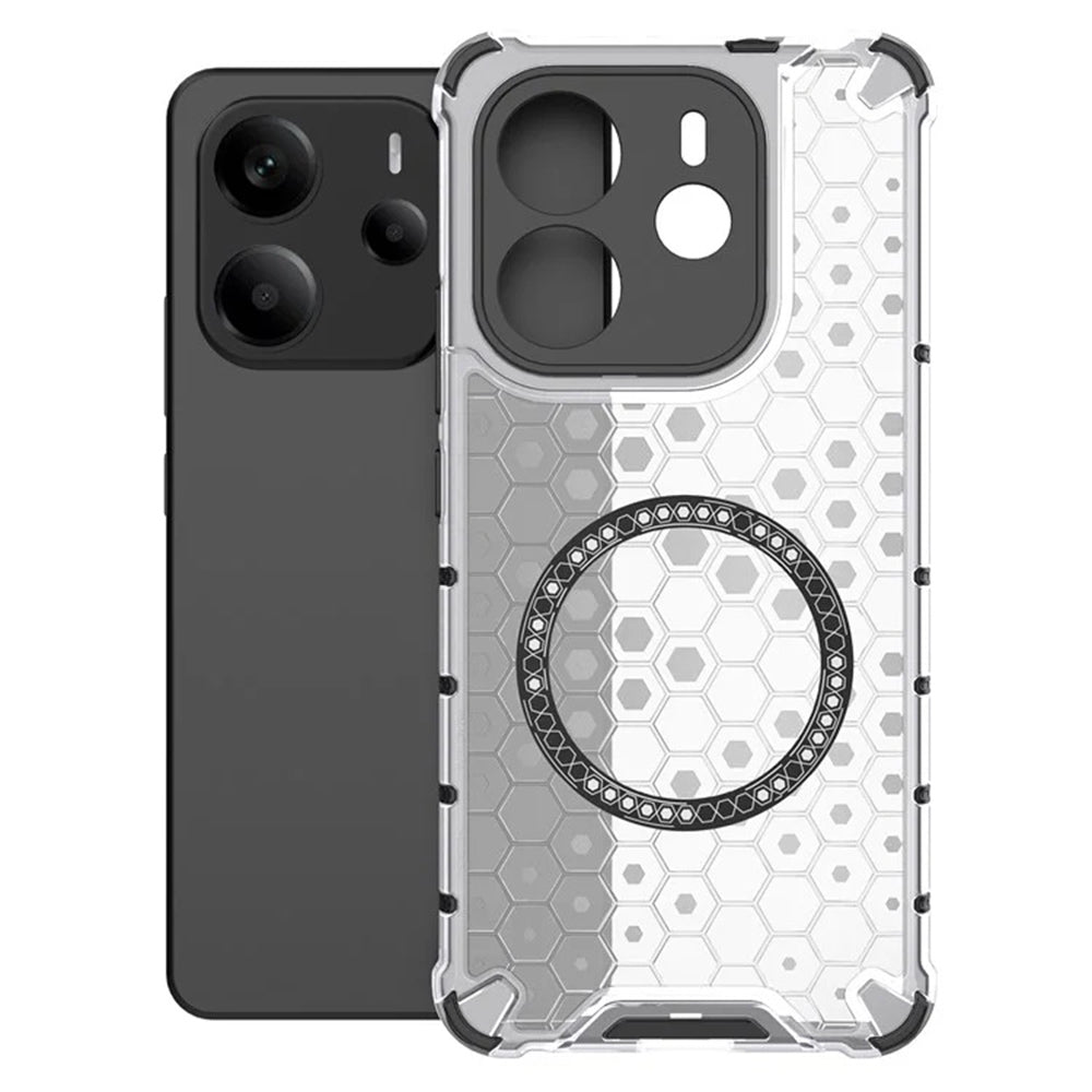 MagSafe-etui til Xiaomi Redmi Note 14 5G, Techsuit, HoneyComb Shield, Hvid