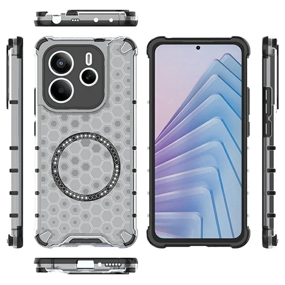 MagSafe-etui til Xiaomi Redmi Note 14 5G, Techsuit, HoneyComb Shield, Hvid