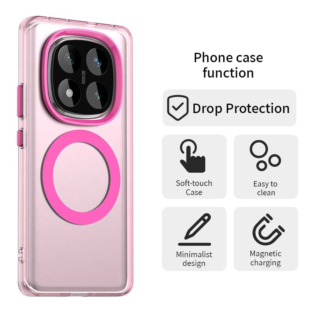 MagSafe-etui til Xiaomi Redmi Note 14 Pro 4G, Techsuit, CandyCase, Lyserød