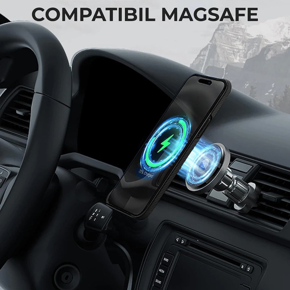 MagSafe cover til Apple iPhone 17 Pro Max, Techsuit, Aramid Fiber, Sort