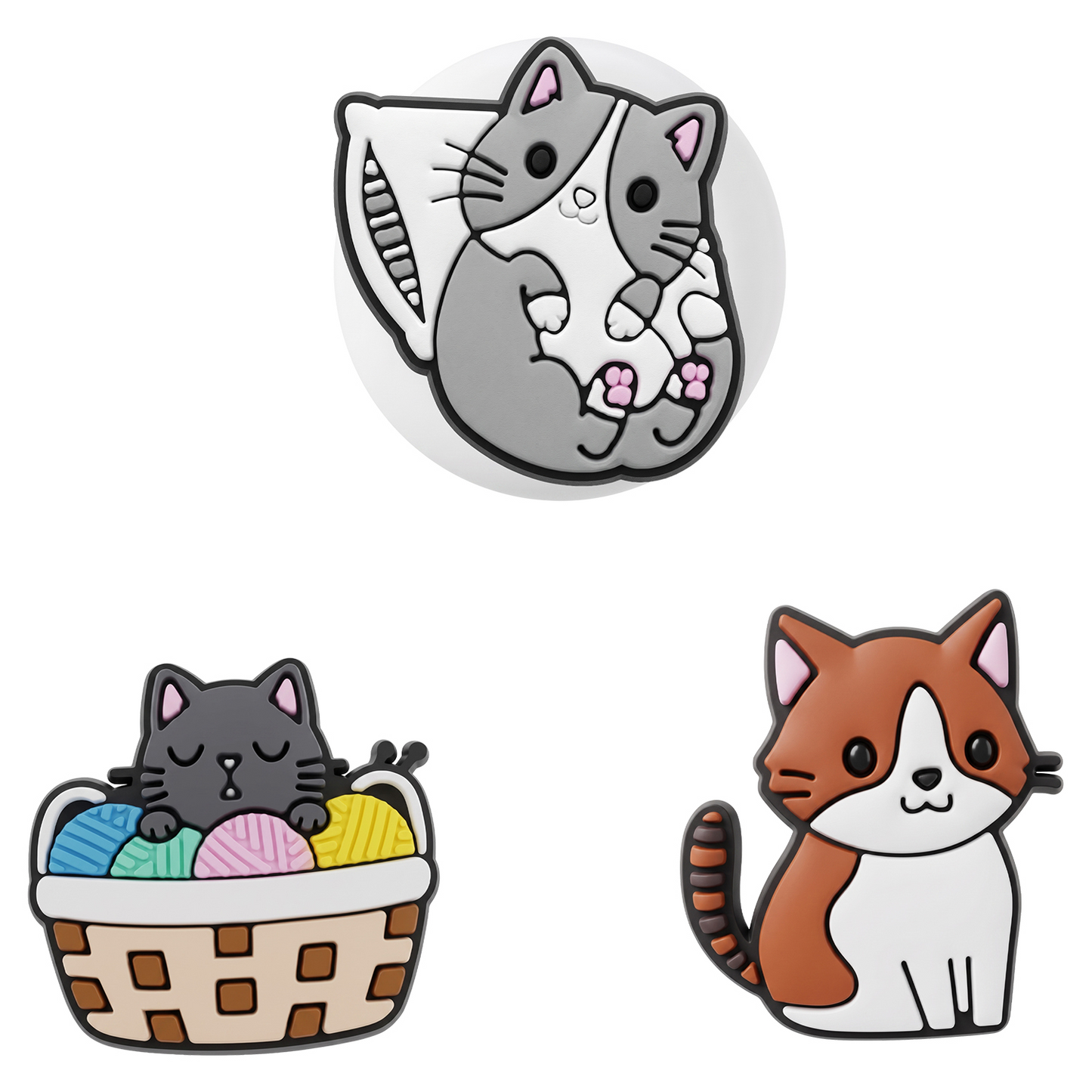 OEM Cat-etui til Apple AirTag, sæt med 3 stk., multifarvet