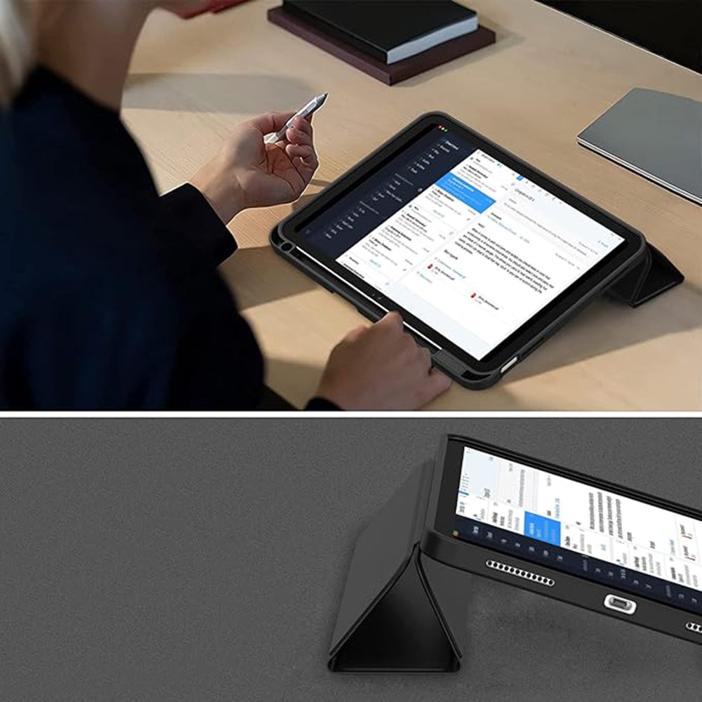 Cover til Apple iPad (2025) / (2022), Techsuit, Flex Trifold, Sort