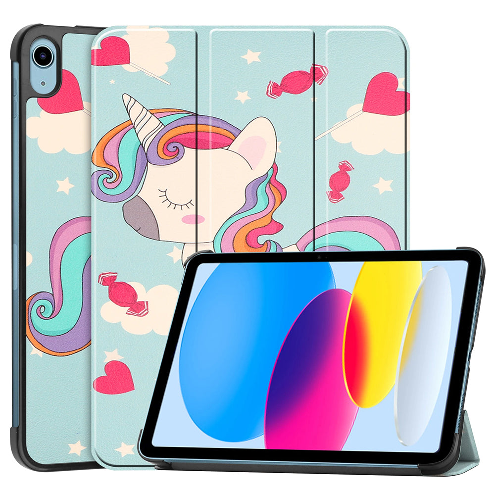 Cover til Apple iPad (2025) / (2022), Techsuit, FoldPro Unicorn, Multifarvet