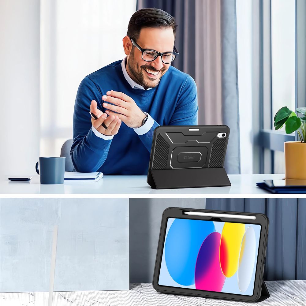Etui til Apple iPad (2025) / iPad (2022), Tech-Protect, Endurance, Sort