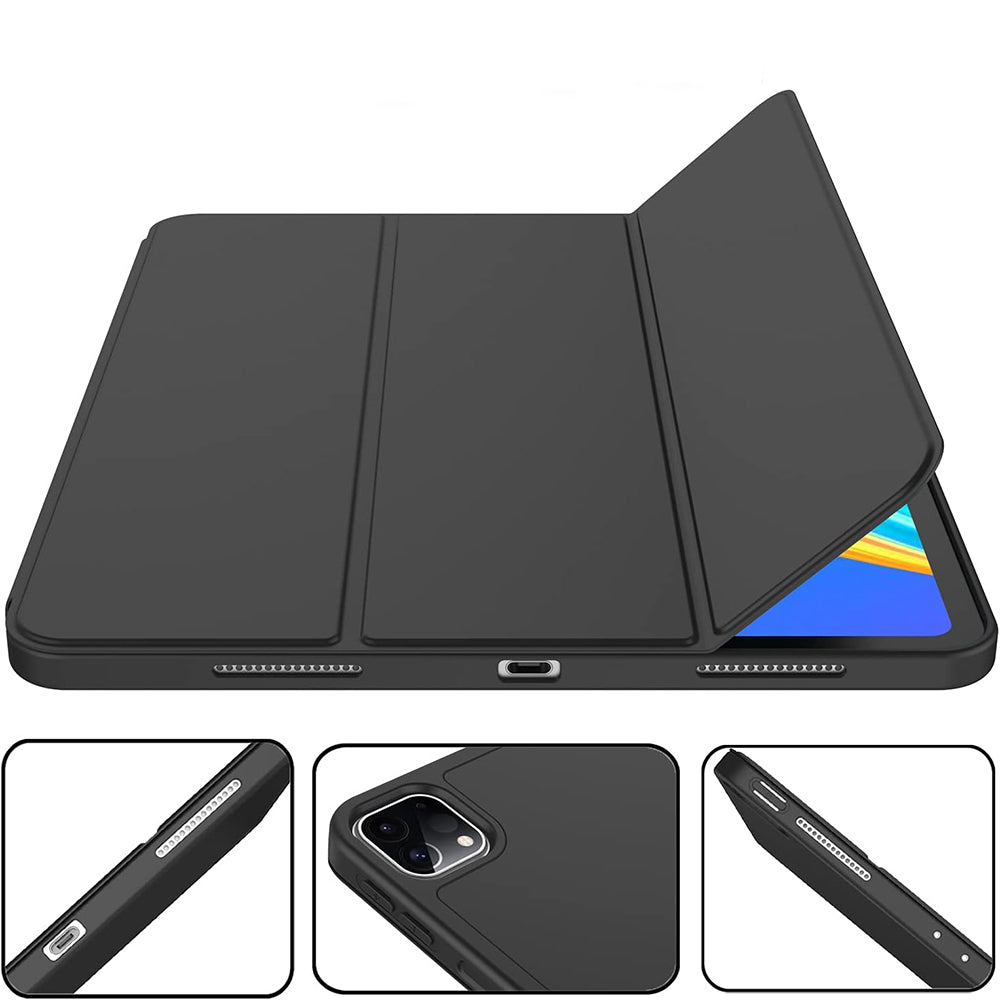 Cover til Apple iPad Pro 12.9 (2022) / Pro 12.9 (2021) / Pro 12.9 (2020) / Pro 12.9 (2018), Techsuit, Flex Trifold, Sort