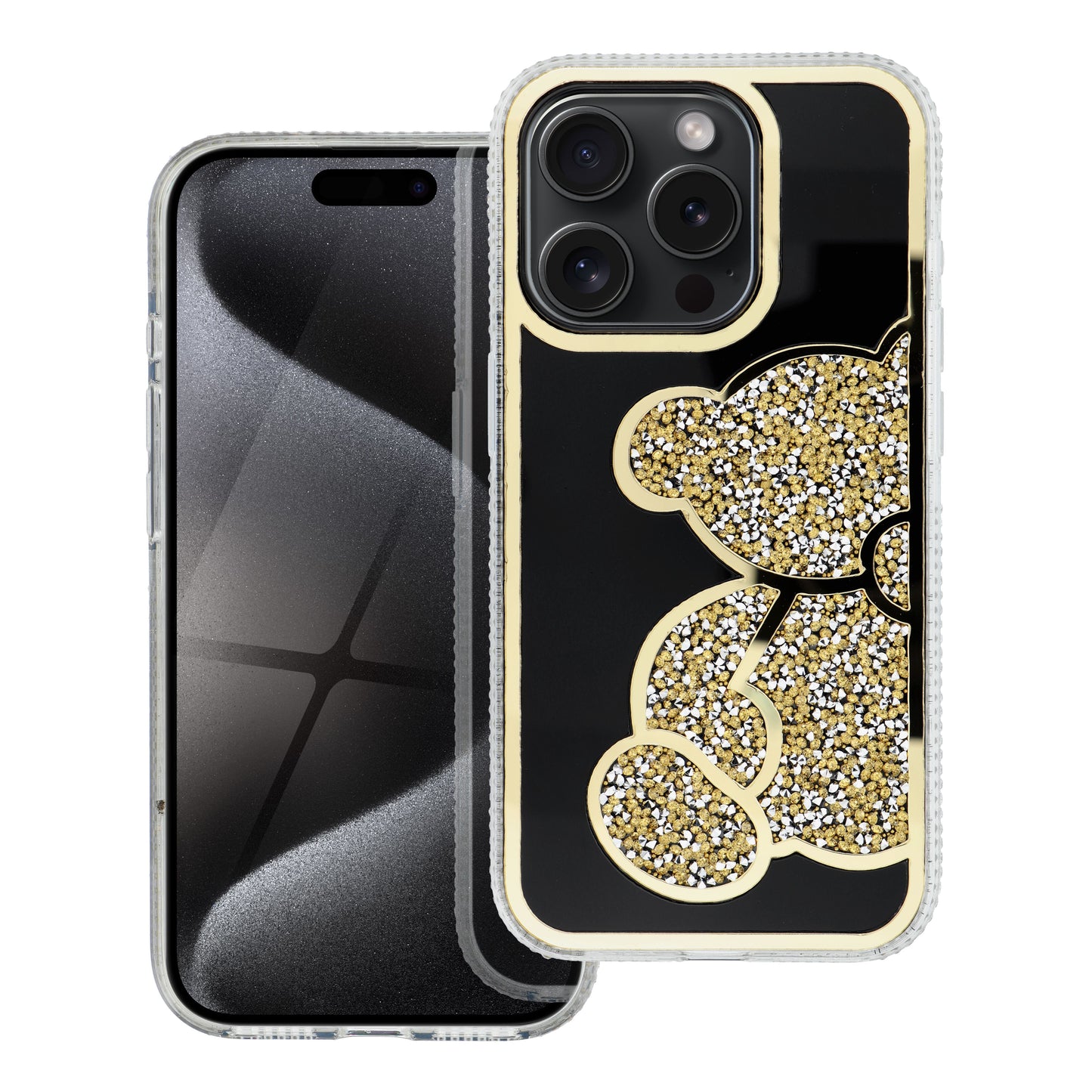 Cover til Apple iPhone 17e / 16e, OEM, Teddy Bear, Guld