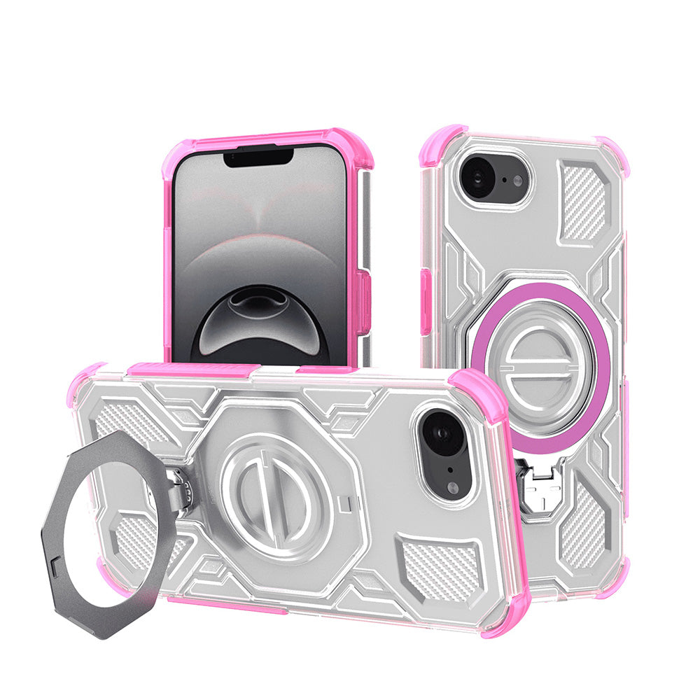 Cover til Apple iPhone 17e / 16e, Techsuit, Carbon Shield Pro, Pink